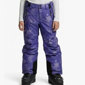 Arctic Quest Kids Unisex Purple Tiedye Insulated Snow Ski Pants Sz 14/16 (youth)